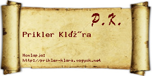 Prikler Klára névjegykártya