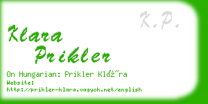 klara prikler business card